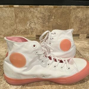 Converse All Star  High-Top All  White Canvas Sneakers Women’s 10
